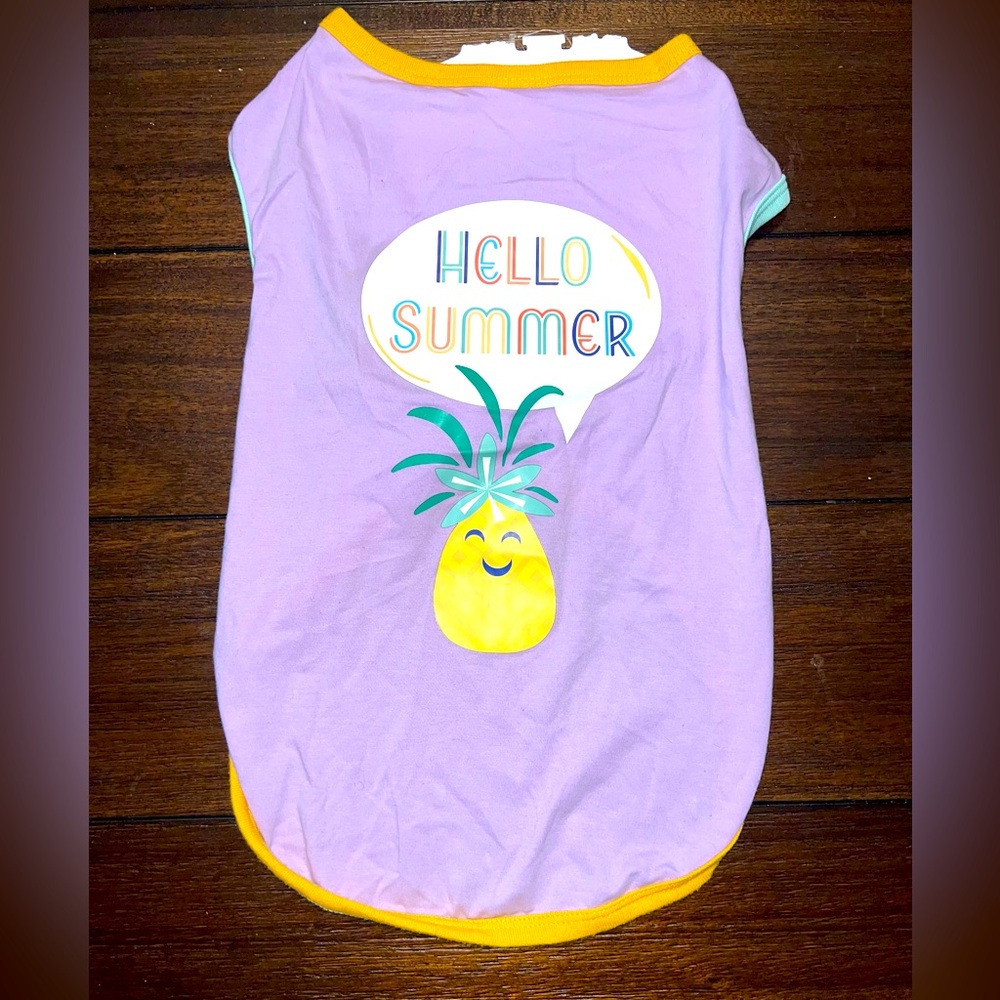 Sun Squad Dog Shirt with Pineapple Design
“Hello Summer”